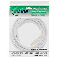 Câble HDMI haute vitesse InLine® avec Ethernet mâle à 4K2K plaqué or, blanc, 10 m