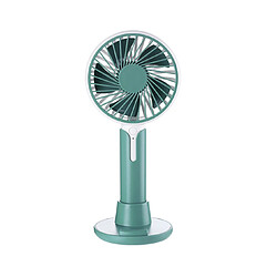 2 En 1 Mini Ventilateur Portable De Bureau Creative USB Petit Ventilateur Vent de Réglage à Trois Vitesses avec Support de Téléphone Portable-Vert