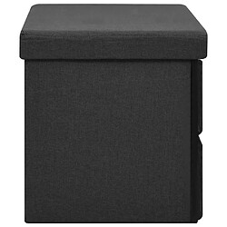 Avis vidaXL Banc de rangement pliable Noir 76x38x38 cm Faux lin