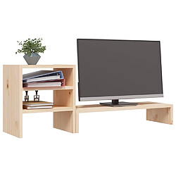 Avis vidaXL Support pour moniteur 81x20x30 cm Bois de pin solide