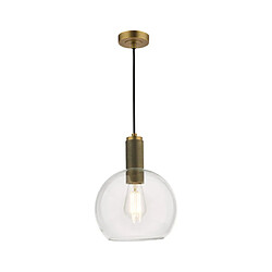 Luminaire Center Suspension Nikolas Verre, laiton massif naturel