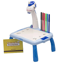 Maxlife Table à Dessin avec Projecteur Licorne pour Enfant Bleu