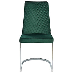 Acheter Beliani Chaise de salle à manger Chaise en porte-à-faux ALTOONA Set de 2 Velours Vert émeraude