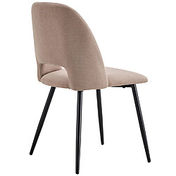 Pegane Lot de 2 chaises de salle à manger rembourrées coloris beige - Longueur 58 x profondeur 50 x hauteur 86 cm