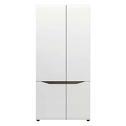 Dansmamaison Armoire 2 portes battentes Blanc/Chêne - ONIEL