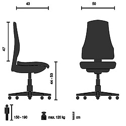 Acheter Chaise de bureau / siège-selle de cheval PALIANO gris hjh OFFICE