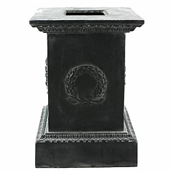 L'Héritier Du Temps Socle Colonne Pilier Pour Vasque Jardinière Décoration Extérieure Intérieure de Château en Fonte Grise 35x35x50cm