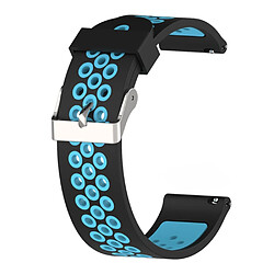 Bracelet en silicone double couleur noir/bleu pour votre Garmin Move Luxe/Move Style/Move 3/Move Venu