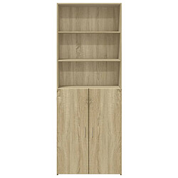 Avis vidaXL Buffet haut chêne sonoma 70x42,5x185 cm bois d'ingénierie