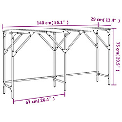 vidaXL Table console chêne fumé 140x29x75 cm bois d'ingénierie pas cher