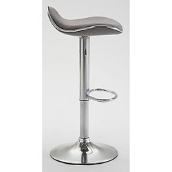 Avis Decoshop26 Lot de 2 tabourets de bar assise ergonomique en tissu gris clair pied en trompette en métal 10_0004411