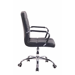 Avis Decoshop26 Fauteuil de bureau sur roulettes hauteur réglable pivotant accoudoirs en PVC noir 10_0002457