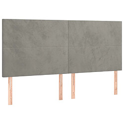 Acheter Maison Chic Tête de lit scandinave à LED,meuble de chambre Gris clair 200x5x118/128 cm Velours -MN19811