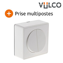 Avis Interrupteur double complet va et vient 10A en saillie blanc - gamme Vulco - Zenitech