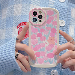 GUPBOO Étui pour iPhone13 Étui de téléphone portable ours fleur japonais et coréen fille anti-chute