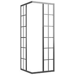 Avis vidaXL Cabine de douche ESG dépoli 80x80x180 cm Noir