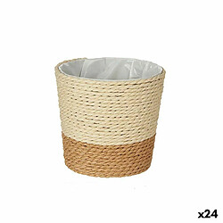 Ibergarden Cache-pot Marron Naturel Corde Plastique 11 x 10,5 x 11 cm (24 Unités)