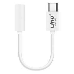 LinQ Adaptateur Audio USB C vers Jack 3.5mm Compatible commande vocale Blanc pas cher