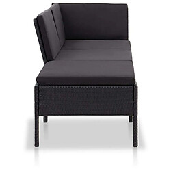 Avis Maison Chic Salon de jardin 3 pcs + coussins - Mobilier/Meubles de jardin - Table et chaises d'extérieur Résine tressée Noir -MN26470