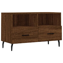 Maison Chic Meuble TV scandinave - Banc TV pour salon Chêne marron 80x36x50 cm Bois d'ingénierie -MN92182