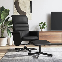 vidaXL Fauteuil inclinable avec repose-pied noir similicuir