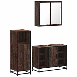 vidaXL Ensemble de meubles de salle de bain 3 pcs Chêne marron