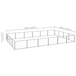 vidaXL Chenil Argenté 24 m² Acier pas cher