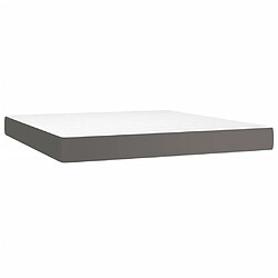 Acheter vidaXL Sommier à lattes de lit avec matelas Gris 160x200 cm Similicuir