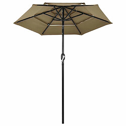 Maison Chic Parasol Jardin | Parasol à 3 niveaux avec mat en aluminium Taupe 2 m - GKD91731