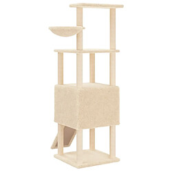 Avis Helloshop26 Arbre à chat meuble tour grimper jouet grattage grattoir escalade plateforme avec griffoirs en sisal 153 cm crème 02_0022482