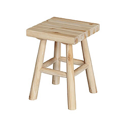 Rendez Vous Deco Tabouret de jardin Makam en bois de teck brut H40 cm