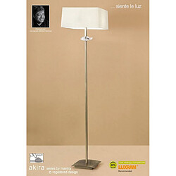 Luminaire Center Lampadaire Akira 3 Ampoules E27, laiton antique avec Abat jour crème