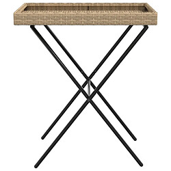 Acheter vidaXL Table à plateau pliable beige 65x40x75 cm résine tressée