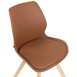 Acheter Decoshop26 Lot de 2 chaises de salle à manger en synthétique marron clair style scandinave pieds bois CDS101139