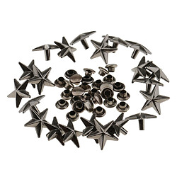 20 pièces star rivets perles spikes pour sac en cuir chaussures artisanat 13mm gris