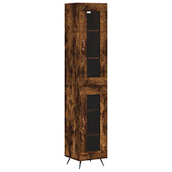 vidaXL Buffet haut Chêne fumé 34,5x34x180 cm Bois d'ingénierie