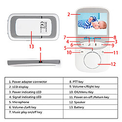 Universal Moniteur pour bébés Vidéo sans fil Nounou Caméra pour bébés Interphone Vision nocturne Surveillance de la température Cam Nounou Nounou Bébé Téléphone mobile pas cher