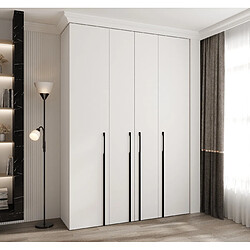 Abiks Meble Armoire à portes battantes Como 3 245,5/170/40 4 portes (blanc/noir)