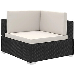 Acheter Maison Chic Salon de jardin 6 pcs + coussins - Mobilier/Meubles de jardin - Table et chaises d'extérieur Résine tressée Noir -MN52497