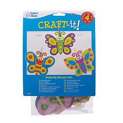 Acheter Baker Ross Kits d'images papillons en mosaïque (lot de 4) - Mosaïque autocollante pour enfants.