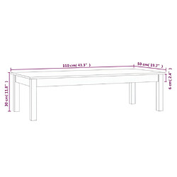 vidaXL Table basse Gris 110x50x30 cm Bois massif de pin pas cher