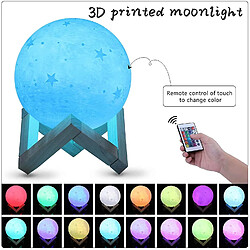 Acheter Universal Lumière de lune 3D 20 cm 16 couleurs, écran tactile rechargeable USB Lune lumineuse RGB motif étoile Chambre à coucher Salon Café Anniversaire Cadeau de Noël, (blanc)