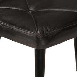 Acheter vidaXL Chaise à oreilles avec repose-pied Noir Cuir véritable