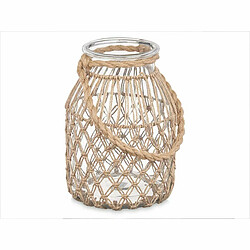 Gift Decor Bougeoir Boîte Transparent Naturel verre Corde 20 x 30 cm (4 Unités)