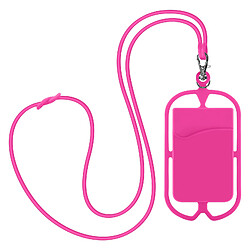 Avizar Coque Cordon Universelle pour Smartphone avec Porte-carte NeckPouch Fuchsia