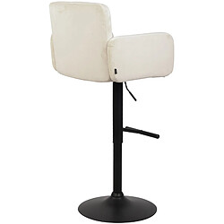 Avis Decoshop26 Tabouret de bar pivotant en velours crème et métal noir avec accoudoirs repose-pieds et dossier TDB10652