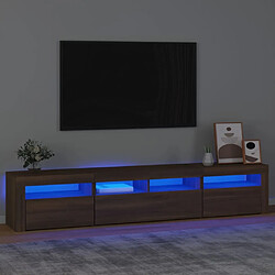 Maison Chic Meubles TV avec lumières LED - Banc TV pour salon Chêne marron 210x35x40 cm -MN65833