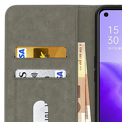 Avizar Étui pour Oppo Reno 5 5G Clapet Portefeuille Fonction Support Vidéo Gris pas cher