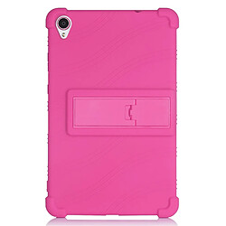 Coque en silicone souple avec béquille coulissante rose pour votre Lenovo Tab M8 8705/8505