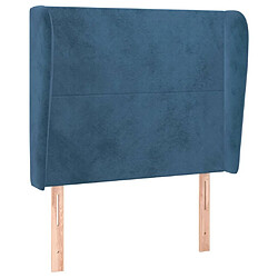 Maison Chic Tête de lit scandinave avec oreilles,meuble de chambre Bleu foncé 83x23x118/128 cm Velours -MN88790